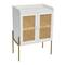 Hello Honey® 36" Boho Solid Wood Bar Cabinet with Metal Legs and Woven Cane Doors